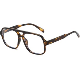 YAMEIZE Square Blue Light Filter Glasses for Women Men Retro 70s Plus Size Blue Light Filter Computer Glasses Pilot Anti Blue Light Glasses