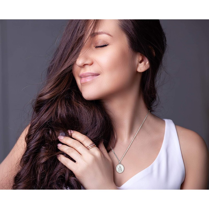 US Jewels New Polished 3/4in 0.925 Sterling Silver Saint St