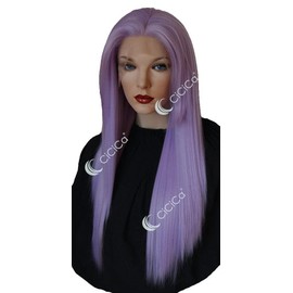 CiCiCa - “KIKI”, Synthetic Lace Front Wigs, 28 Inches Long Wig, Straight Wig with Side Bangs, Light Purple Wig, Soft Lace Wig, Premium Heat Resistant Synthetic Hair Replacement Wigs for Women.
