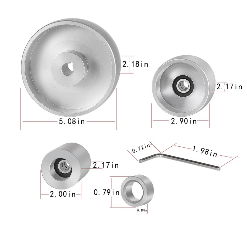 2" x 72" Belt Grinder Wheel Set Complete Wheel Kit