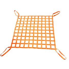 Safety Lifting Net Straps 2*2m 15cm Square Flat Nylon Sling Hoisting Loading and Unloading Heavy Objects Mesh Tear Resistance for Construction Rigging Moving Towing Hoisting Work Gear (Short Handles)
