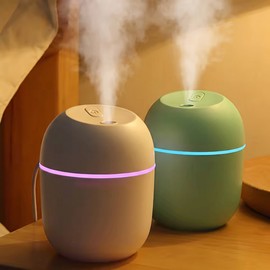 Portable Cool Mist Humidifier with Soft Night Light & Ultra-Quiet Mute Operation | Lightweight Desktop Air Humidifier for Bedroom, Car, Office, Travel (Pink, White, Green)