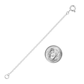 925 Sterling Silver 1.2MM-Cable Italian-Necklace-Extender Chain - 4 Inch - Super Thin & Strong With 5MM End Ring