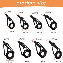 IUFDGHN 8pcs Rod Tip Repair Kit Fishing Rod Tip Repair Kit Stainless Steel Rod Tip Repair Rod Tip Replacement Fishing Rod Tip Repair Kit (Black)