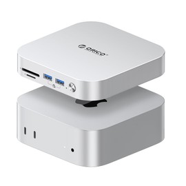 ORICO USB Hub Compatibility with Mac mini M4, 9-in-1 Aluminum Dock with SSD Enclosure for NVME/SATA M.2, USB A 10Gbps, 3.0 SD/TF Card Readers, 3.5mm Audio Jack