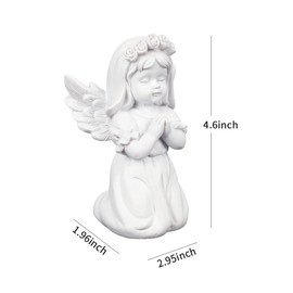 Raeasily Praying Little Angel Statue - 4.7 Inches Resin Crafts Wings Angel Crafts Decoration for Shelf,Home, Wedding Car Decoration, Offcie Desk