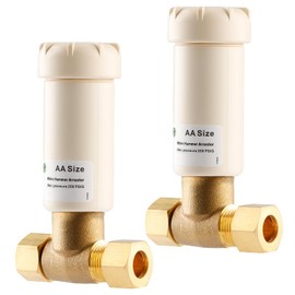 AquaNeurk 2Pcs Resin Water Hammer Arrestor,3/8 Inch OD Compression x 3/8 Inch Female OD Comp Tee Hammer Arrestor For Dish washer,Faucet,Toilet Application,Reduce Banging Noise