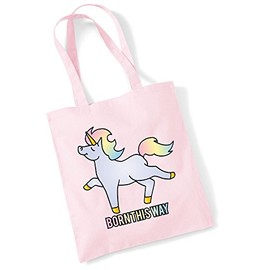 Bang Tidy Clothing Tote Bags For Women Rainbow Unicorn Printed Cotton Shopper Bag Gifts PPINK