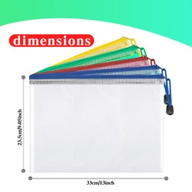 25 Pack Mesh Zipper Pouch Bags, 3 Sizes Plastic Zipper Pouches for Organization, Zipper Bags for Organizing Storage Letter Size Label Pocket Game Document Bag for Office Classroom School Supplies