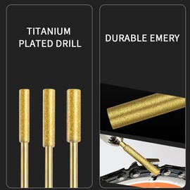 Tshiwort Chainsaw Sharpener Kits, 36pcs High Hardness Sharpening Stones Bits, Titanium Plated Grinding Stone File for Stone Carvings, Jewelry Polishing Grinding (5/32inch, 3/16inch, 7/32inch)