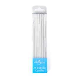 Design Design 756-10229 Thin Glitter White Birthday Candles