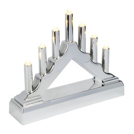 Mini LED Light Arch | 15.6 cm x 13 cm x 3.8 cm | Includes Timer Function (Silver)