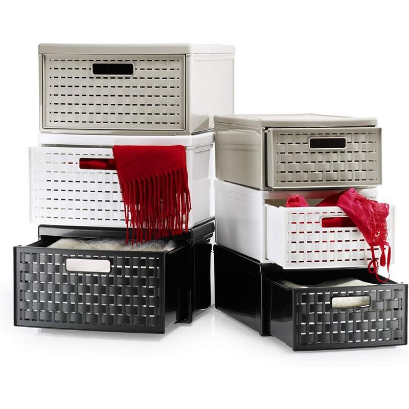 Rotho, Country, Drawer box 8.3 l in rattan-look, Plastic (PP)