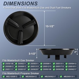 Flame Disk Bowl for Masterbuilt Gas/Dual Fuel Smokers, 911060006/9005100068