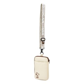 Snoopy Smartphone Shoulder Bag, Mobile Pouch, Commuter Holder, Small Item, Women's, Men's, Work, School, Travel, Adults, Students, Children, Cute, Character Goods, beige (SPZ-3404)