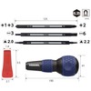Vessel Ball Grip Replacement Screwdriver for Home Use (Blue) 220W-BC3B