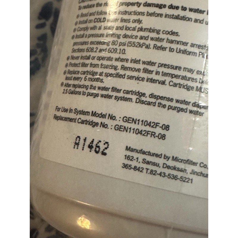 Kenmore Water & Ice Replacement Filter GEN11042FR-08 NEW SEALED