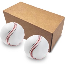 LeapBeast Professional Baseballs 9 Inch, Hand Stitched Baseballs, Hard Wood/Soft Rubber Core Baseballs for Adults, Youth Training, Professional Baseball Games (2 Pieces, Soft Ball)