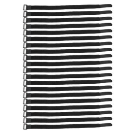 Sscon 20Pcs Black Reusable Straps Adjustable Reverse Buckle Cable Ties Multipurpose Cinch Straps 25mm*500mm