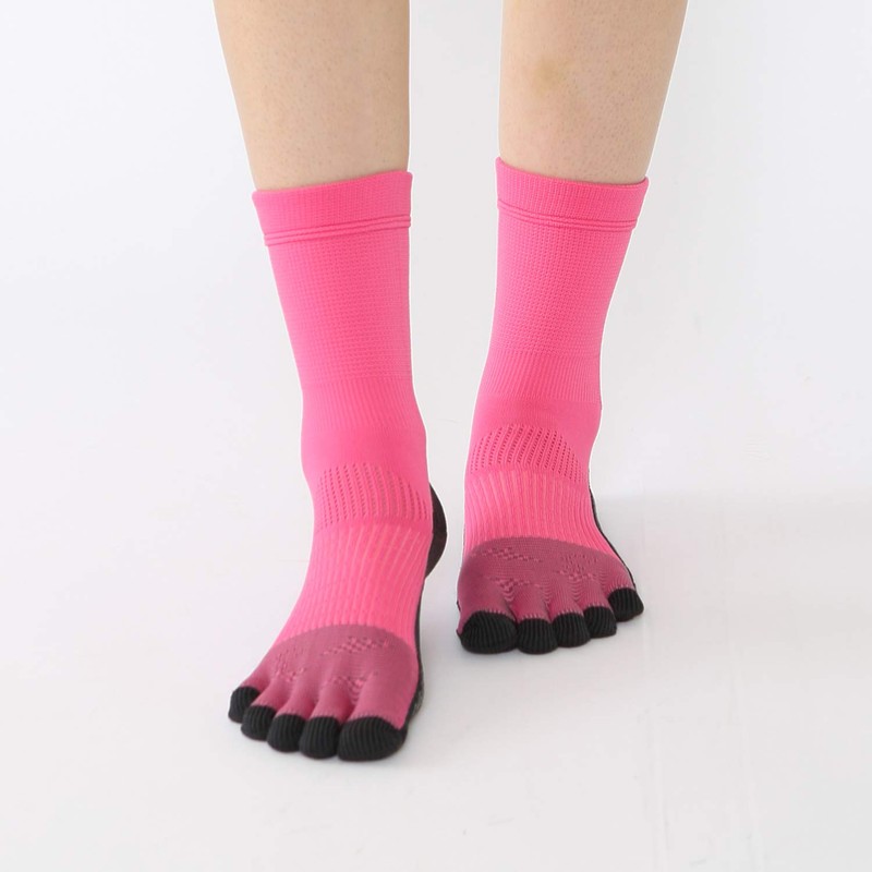 Tabio Football 5-Toe Socks, Made in Japan, Soccer, Futsal, pink,