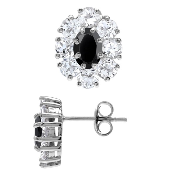 Silvershake 1.24 CTW Natural Black Onyx and Topaz White Gold