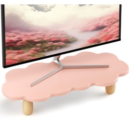 AFOOYO Monitor Stand Riser,Sheep-Shaped Sturdy Wood Computer Monitor Riser, Laptop Monitor Stand, Multi-Purpose Desktop Organizer Riser for Computer, Laptop, Printer, TV,,Pink