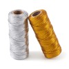 Cheriswelry 2 Roll 1.5mm Embroidery Thread Gold Silver Metallic Thread