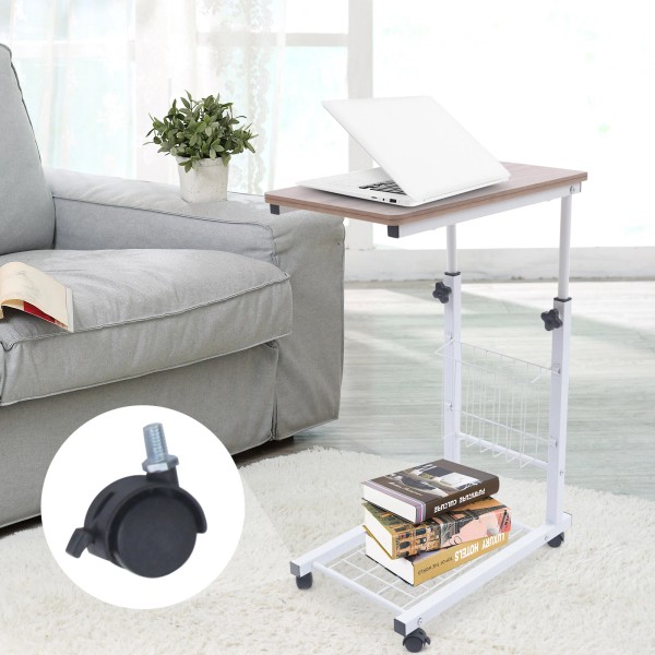 Unbranded Bedside Sofa Side Table Wheels Hospital Overbed Rolling Tray