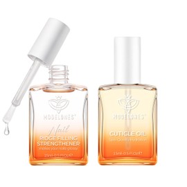 Modelones Nail Strengthener and Cuticle Oil Nail Care 8 in one Ridge Filling Nail Repair Kit Nail Growth Treatment for Thin& Damaged Nails, Moisturizes Dry Skin, Repairs Cuticles Nail Growth Oil 15ml
