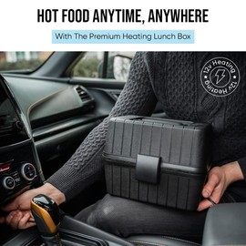 ZONETECH Heating Lunch Box - Premium Quality Electric Insulated Lunch Box Food Warmer Perfect for Picnics, Travelling, and On-site Lunch Break
