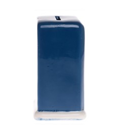 Beautiful Blue Ceramic Money Box with Lock Approx. 15 cm Large