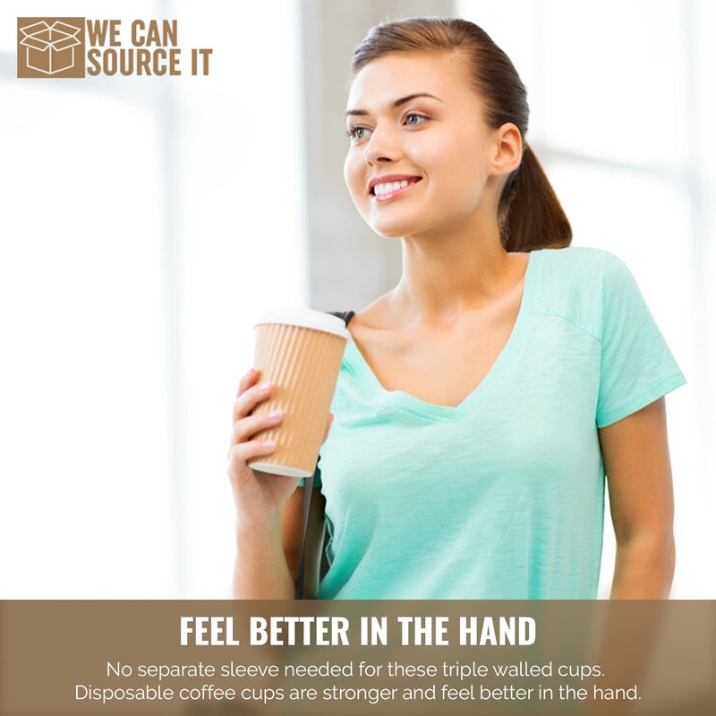 We Can Source It Ltd - 12oz Disposable Kraft Ripple
