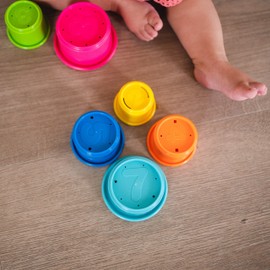 The First Years The First Years Stack & Count Stacking Cups - Colorful Baby Stacking Water Toys Set - Stackable Cups for Learning - Baby Bath Toys - Toddler Water Table Toys - 8 Count