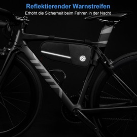 APOMOONS Bicycle Frame Bag Bicycle Frame Bag with Reflective Function Bicycle Bags Frame with Velcro Frame Bags for MTB Road Bikes for Storing Items