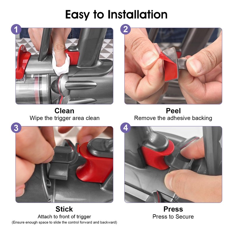 2 Pack Trigger Lock fits for Dyson Vacuum — Adhesive