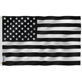 Anley Fly Breeze 3x5 Foot Black and White American Flag - Vivid Color and Fade Proof - Canvas Header and Double Stitched - Recession American Flags Polyester with Brass Grommets 3 X 5 Ft