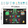 Mocsicka Elfed Up Ugly Sweater Party Backdrop Christmas Ugly Sweater