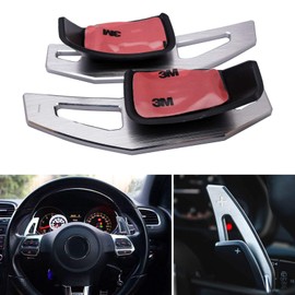 Steering Wheel DSG Paddle Shifter Extensions Aluminum For VW MK5 MK6 GTI Jetta[Silver]