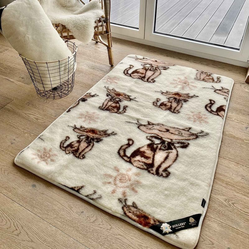 Wool Blanket Merino Cat Children's Room Blanket Bedspread