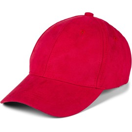 styleBREAKER 6 Panel Cap in Suede Look, Suede Look, Baseball Cap, Adjustable, Unisex 04023049, red