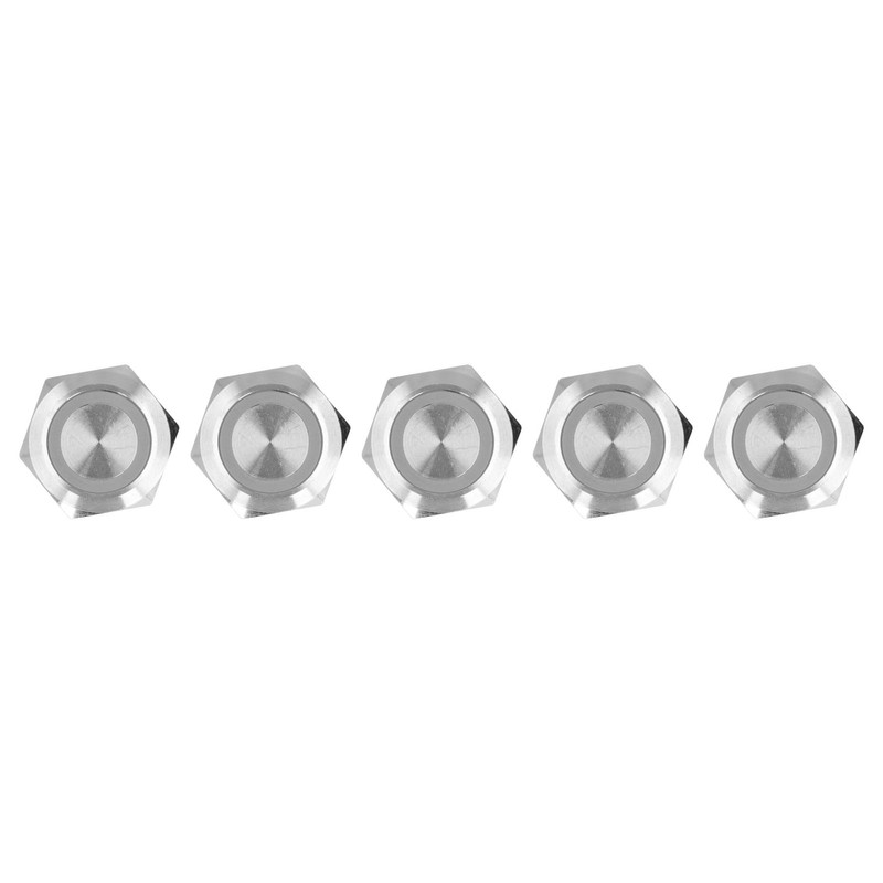 5Pcs Momentary Push Button Switch Metal Auto Reset Ultra Thin