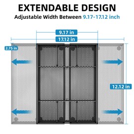 Marbrasse Expandable Desk Drawer Organizer, Mesh Drawer Organizer Tray with 10 Adjustable Compartments, Desk Organizers and Accessories, 5 Dividers Drawer for Office Supplies, Makeup & Vanity (Black)