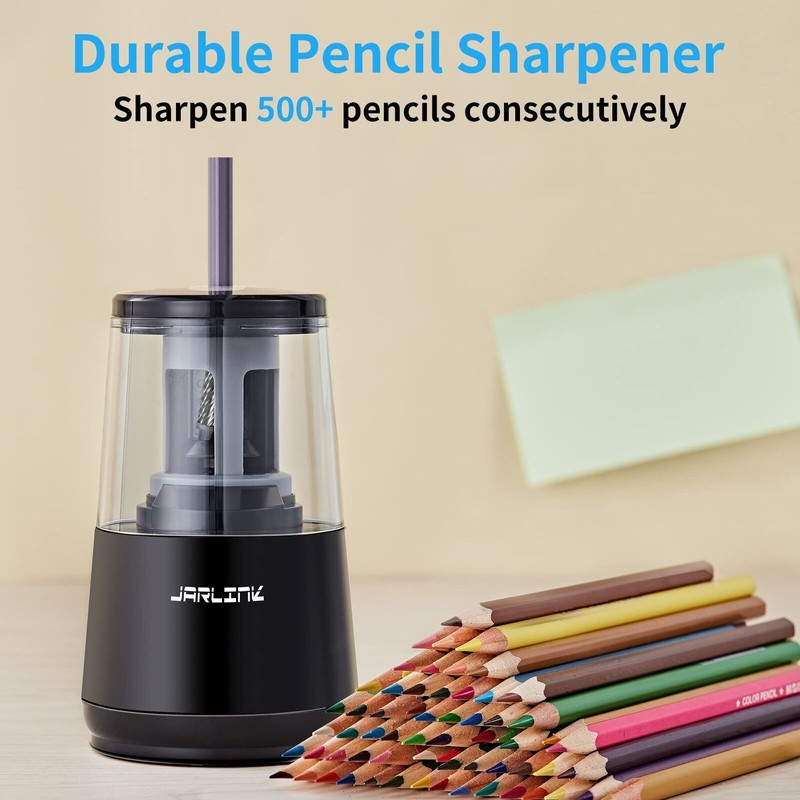 JARLINK Electric Pencil Sharpener, Heavy-duty Helical Blade to Fast Sharpen,