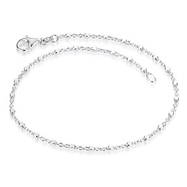 Materia SA-119 Women's Fine Bracelet 925 Silver Cube Chain Filigree with Lobster Clasp in 17 18 19 20 21 22 cm, Sterling Silver