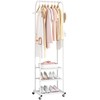 Heavy Duty Clothing Rack with Wheels,Modern Garment Rack with 3