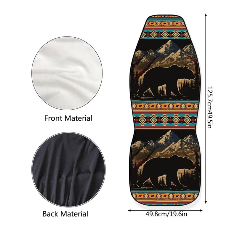Bulopur Bear Car Seat Covers Front Seats Only Western Native