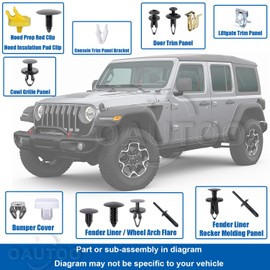 OAUTOO 198pcs for Jeep Wrangler JL 2018-On Auto Body Interior and Exterior Retainer Fastener Clip Assortment