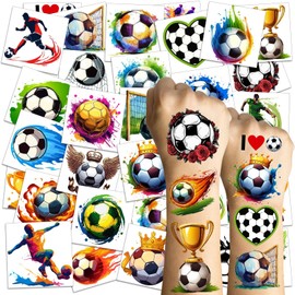 360 Pcs Soccer Temporary Tattoos for Kids Boys, Washable Fake Soccer Tattoos for Europa World Cup Goodie Bag Stuffers, Soccer Team Gifts for Teens and Adults