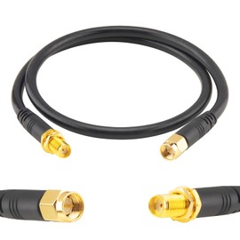 Boobrie Improved SuperFlex RG58 SMA Cable 50 cm WiFi Antenna Cable - Coaxial Female to Male - Low Loss 50 Ohm Coaxial Cable for WiFi Antenna/Radio/FPV Drone