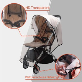 bemece Universal Rain Cover for Pushchairs, Buggies, Rain Cover, Good Air Circulation, Free from Harmful Substances